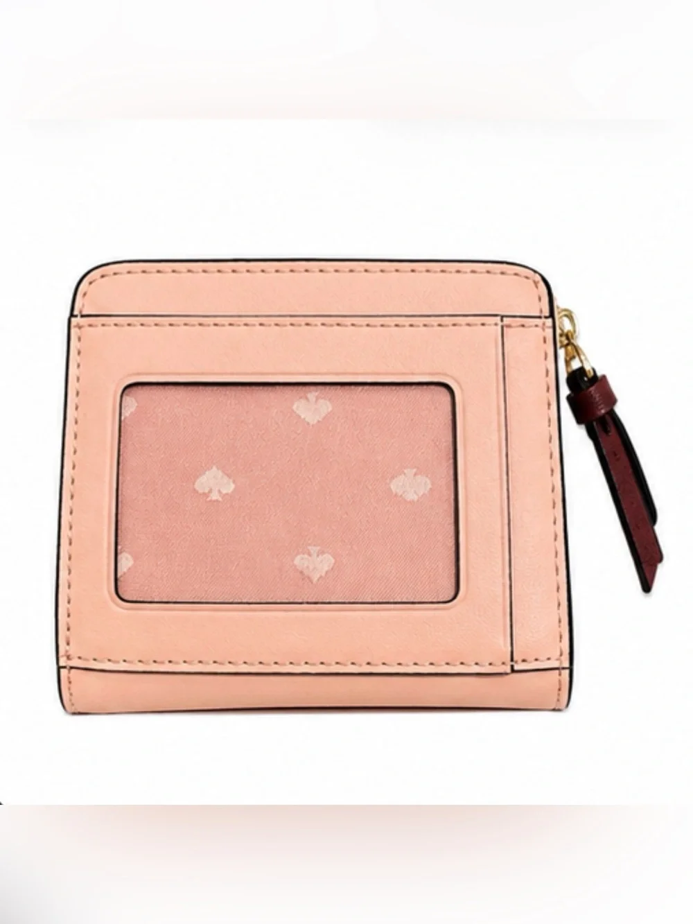 kate spade pink floral puppy zip-around wallet NWOT